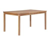 FUDUGEHMIOFWFJJ Tavolo da Giardino in Legno Massello di Teak 150x90x77 cm, Tavolo da Pranzo Esterno Resistente alle Intemperie con Piano Spesso 3 cm, Ideale per Giardino Patio Cucina