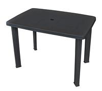 FUDUGEHMIOFWFJJ Tavolo da Giardino in Plastica Antracite 101x68x72 cm, Resistente agli Agenti Atmosferici con Foro per Ombrellone, Leggero e Facile da Montare, Ideale per Giardino, Patio e Campeggio