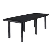 FUDUGEHMIOFWFJJ Tavolo da Giardino in Plastica Antracite 216x90x72 cm, Resistenti agli Agenti Atmosferici, Leggero e Facile da Pulire, con Foro per Ombrellone, Ideale per Giardino, Patio e Campeggio