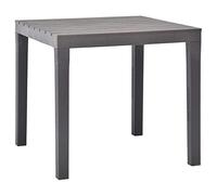 FUDUGEHMIOFWFJJ Tavolo da Giardino in Plastica Mocca 78x78x72 cm, Resistente alle Intemperie, Leggero e Facile da Pulire, Ideale per Esterni, Terrazza, Campeggio, Design Elegante a Doghe