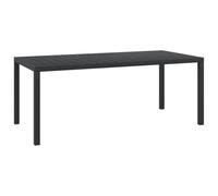 FUDUGEHMIOFWFJJ Tavolo da Giardino Nero 185x90x74 cm in Alluminio e WPC, da Esterno Resistente, Tavolo per Terrazzo Patio con Piano in Legno Composito, Facile Montaggio, Design Moderno e Durevole