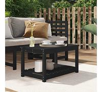 FUDUGEHMIOFWFJJ Tavolo da Giardino Nero in Legno Massello Pino 82,5x50,5x45 cm - Tavolo da Esterno Rustico per Patio, Terrazza o Giardino Piano Stabile con Ripiano Aggiuntivo - Facile Montaggio