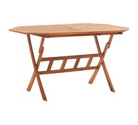 FUDUGEHMIOFWFJJ Tavolo da Giardino Pieghevole 135x85x75 cm in Legno Massello di Acacia, da Esterno con Foro Ombrellone, Tavolo da Pranzo per Terrazza Giardino o Patio, Resistente e Durevole