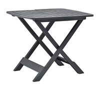 FUDUGEHMIOFWFJJ Tavolo da Giardino Pieghevole Antracite 79x72x70 cm in Plastica Resistente, Tavolo Esterno per Patio Balcone, Design Elegante a Doghe, Facile da Ripiegare e Zero Assemblaggio