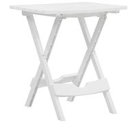 FUDUGEHMIOFWFJJ Tavolo da Giardino Pieghevole Bianco 45.5x38.5x50cm, Tavolino Esterno Leggero in PP Resistente, Ideale per Terrazza Balcone Picnic, Facile da Ripiegare e Trasportare