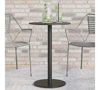 FUDUGEHMIOFWFJJ Tavolo da Giardino Rotondo in Acciaio Nero Ø50x72 cm, Tavolo da Esterno Moderno e Resistente per Terrazza, Giardino o Balcone, Ideale per Pranzi Cene all'Aperto con Famiglia e Amici