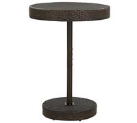 FUDUGEHMIOFWFJJ Tavolo da Giardino Rotondo in Polyrattan Marrone 75,5x106 cm con Struttura in Acciaio, Resistente ai UV e Facile da Pulire, Ideale per Terrazza, Balcone o Giardino
