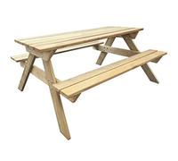 FUDUGEHMIOFWFJJ Tavolo da Picnic in Legno 150x135x71,5 cm con 2 Panche, Set per Giardino Terrazza, Resistente alle Intemperie, Facile Montaggio, Ideale per Famiglia e Amici, Pino Verde Impregnato