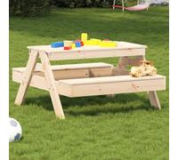 FUDUGEHMIOFWFJJ Tavolo da Picnic per Bambini in Legno Massello di Pino 88x97x52 cm - Durevole e Robusto Set da Giardino Bambini 2-8 Anni - Ideale per Mangiare, Giocare e Disegnare all'Aperto