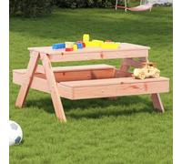 FUDUGEHMIOFWFJJ Tavolo da Picnic per Bambini in Legno Massello Douglas 88x97x52 cm, Set da Giardino Bambini 2-8 Anni, Tavolo e Panche per Giocare, Disegnare Mangiare all'Aperto, Resistente e Stabile