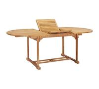FUDUGEHMIOFWFJJ Tavolo da Pranzo Allungabile in Teak Massello 150-200 cm per Giardino e Terrazzo, Estensibile con Foro Ombrellone, Design Moderno e Resistente alle Intemperie
