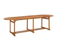 FUDUGEHMIOFWFJJ Tavolo da Pranzo per Esterni 280x90x75cm in Legno Massello Acacia Rustico, Tavolo da Giardino Resistente alle Intemperie con Foro Ombrellone, Ideale per Terrazza Patio e Spazi Aperti