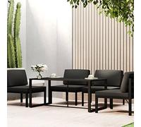 FUDUGEHMIOFWFJJ Tavolo da Pranzo per Esterni in Alluminio Antracite 120x60x66cm, Giardino Moderno, Tavolo da Esterno Resistente alle Intemperie, Facile da Pulire, Ideale per Balcone Patio BBQ