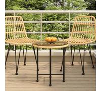 FUDUGEHMIOFWFJJ Tavolo da Pranzo Rotondo 50 cm con Piano in Vetro Temperato e Base in Acciaio, Tavolo Bistrot Elegante per Giardino, Patio, Balcone, Resistente ai Raggi UV e Facile da Pulire