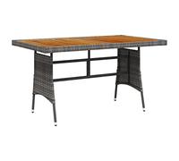 FUDUGEHMIOFWFJJ Tavolo Giardino Grigio 130x70x72cm Outdoor Dining Table with Acacia Wood Top and PE Rattan Frame, Rustic Patio Furniture for Garden, Terrace, Balcony