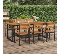 FUDUGEHMIOFWFJJ Tavolo Giardino in Legno Massello Acacia con Gambe a U 200x90x75cm, Tavolo da Esterno Resistente per Terrazza e Mobile da Giardino Durevole e Stabile
