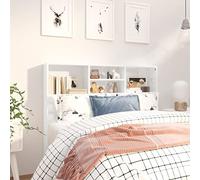 FUDUGEHMIOFWFJJ testiera letto singolo,testiere letto matrimoniale,Testiera con Contenitore Bianco Lucido 120x19x103,5 cmAdatto per letti singoli, letti matrimoniali, tutti i tipi di letto