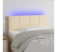 FUDUGEHMIOFWFJJ vestiletto matrimoniale contenitore,testate letto matrimoniale,Testiera a LED Crema 100x5x78/88 cm in TessutoAdatto per letti singoli, letti matrimoniali, tutti i tipi di letto