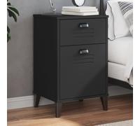 FUDUGEHMIOFWFJJ VIKEN Nightstand with Drawer Industrial Style Bedside Table Black Engineered Wood Multilayer Storage Cabinet for Bedroom Living Room Modern Furniture