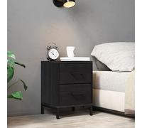 FUDUGEHMIOFWFJJ Vintage Industrial Nightstand with Drawers, Recycled Solid Pine Wood Bedside Table, Black Small Dresser for Bedroom Living Room, 36x30x45 cm Storage Cabinet