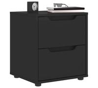 FUDUGEHMIOFWFJJ VISNES Nightstand Black 45x40x50 cm Multilayer Wood Bedside Table with 2 Drawers, Modern Bedroom Furniture for Storage Organization, Living Room End Table