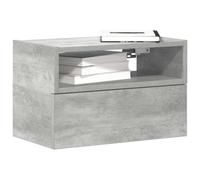 FUDUGEHMIOFWFJJ Wall Mounted Nightstand 2 Pack Gray Cement Color Bedside Table with Drawer 45x26x28.5 cm Modern Space Saving Storage Cabinet for Bedroom Living Room