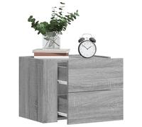 FUDUGEHMIOFWFJJ Wall Mounted Nightstand 2 Pack Gray Sonoma 45x30x35 cm with Drawers, Floating Bedside Table for Bedroom Living Room Space Saving Storage Cabinet