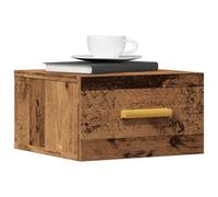 FUDUGEHMIOFWFJJ Wall Mounted Nightstand 2 Pack Vintage Wood 35x35x20 cm Space Saving Floating Bedside Table with Storage Shelf for Bedroom Living Room