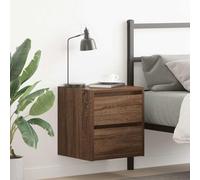 FUDUGEHMIOFWFJJ Wall Mounted Nightstand Brown Oak 38x34x40 cm with Drawer, Bedroom Storage Cabinet with Shelf, Space Saving Floating Bedside Table for Small Spaces, Modern Design with Easy Assembly
