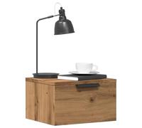 FUDUGEHMIOFWFJJ Wall Mounted Nightstand Floating Shelf Oak Finish 34x30x20 cm Space Saving Bedroom Storage Organizer with Sturdy Tabletop for Bedside Essentials