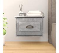 FUDUGEHMIOFWFJJ Wall Mounted Nightstand Gray Cement 41.5x36x28 cm with Drawer, Space Saving Bedside Table for Small Spaces, Modern Floating Night Stand for Bedroom Living Room
