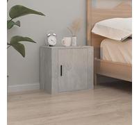 FUDUGEHMIOFWFJJ Wall Mounted Nightstand Gray Cement 50x30x47 cm Engineered Wood Floating Bedside Table with Storage Shelf Modern Bedroom Bathroom Furniture