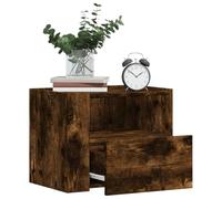 FUDUGEHMIOFWFJJ Wall Mounted Nightstand Smoke Oak 45x30x35 cm with Drawer, Floating Bedside Table for Bedroom Living Room, Modern Storage Cabinet with Strong Frame and Easy Clean Surface