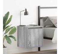 FUDUGEHMIOFWFJJ Wall Mounted Nightstand Sonoma Gray 38x34x40 cm, Floating Bedside Table with Storage Shelf, Space Saving Bedroom Furniture for Modern Home Decor