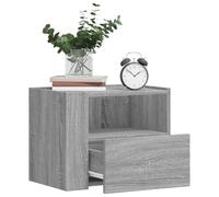 FUDUGEHMIOFWFJJ Wall Mounted Nightstand Sonoma Gray 45x30x35 cm with Drawer, Floating Bedside Table for Small Spaces, Modern Bedroom Storage Cabinet with Strong Frame and Easy Clean Surface