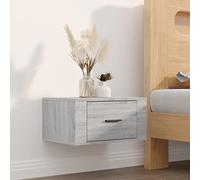 FUDUGEHMIOFWFJJ Wall Mounted Nightstand Sonoma Gray 50x36x25 cm Engineered Wood Bedside Table with Storage Shelf for Bedroom Living Room Modern Floating Design