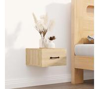 FUDUGEHMIOFWFJJ Wall Mounted Nightstand Sonoma Oak 35x35x20 cm Space Saving Bedside Table with Storage Shelf for Small Bedroom Living Room Modern Design