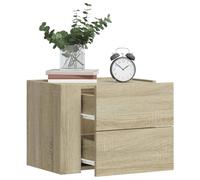 FUDUGEHMIOFWFJJ Wall Mounted Nightstand Sonoma Oak 45x30x35 cm with Drawers, Floating Bedside Table for Bedroom Living Room, Space Saving Storage Cabinet with High Load Capacity