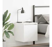 FUDUGEHMIOFWFJJ Wall Mounted Nightstand White 38x34x40 cm with Storage Shelf, Floating Bedside Table for Small Spaces, Modern Bedroom Furniture with Durable Surface and Flexible Door Installation