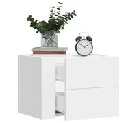 FUDUGEHMIOFWFJJ Wall Mounted Nightstand White 45x30x35 cm with Drawers, Floating Bedside Table for Small Spaces, Modern Bedroom Storage Cabinet with Strong Load Capacity
