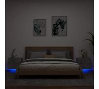 FUDUGEHMIOFWFJJ Wall Mounted Nightstand with RGB LED Lights 2 Pack Gray Cement Multifunctional Bedside Table Modern Space Saving Furniture for Bedroom Living Room