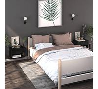 FUDUGEHMIOFWFJJ Wall Mounted Nightstands 2 Pack Black, Floating Bedside Tables with Storage Shelf, Space Saving Bedroom Furniture for Small Spaces, Multifunctional Wall Shelves