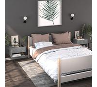 FUDUGEHMIOFWFJJ Wall Mounted Nightstands 2 Pack Grey Cement Floating Bedside Tables with Storage Shelf Modern Space Saving Design for Bedroom Living Room