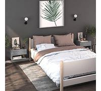 FUDUGEHMIOFWFJJ Wall Mounted Nightstands 2 Pack Grey Sonoma Floating Bedside Tables with Storage Shelf Space Saving Design for Bedroom Living Room