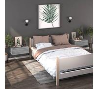 FUDUGEHMIOFWFJJ Wall Mounted Nightstands 2 Pack Grey Sonoma Floating Bedside Tables with Storage Shelf Space Saving Design for Bedroom Living Room
