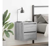 FUDUGEHMIOFWFJJ Wall Mounted Nightstands 2 Pack, Sonoma Gray Bedside Tables with Drawer Storage, Floating Bedroom Furniture 38x34x40 cm for Modern Home Decor