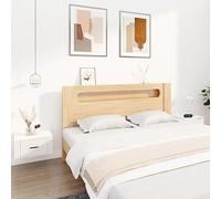 FUDUGEHMIOFWFJJ Wall Mounted Nightstands Set of 2 White 50x36x25 cm Engineered Wood Bedroom Storage Shelves with Strong Tabletop Modern Design