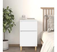 FUDUGEHMIOFWFJJ White Nightstand 40x35x70 cm with Storage Shelf, Modern Bedside Table with Display Top for Bedroom, Durable Engineered Wood End Table with Wall Mounting Kit