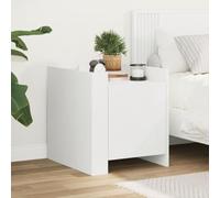 FUDUGEHMIOFWFJJ White Nightstand 45x50x50 cm Composite Wood Bedside Table with Storage Shelf, Modern End Table for Bedroom Living Room, Sturdy Surface for Decor