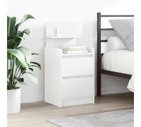FUDUGEHMIOFWFJJ White Nightstand with 2 Drawers Set of 2, Modern Bedside Table 38x34x80 cm for Bedroom, Durable Engineered Wood Storage Cabinet with Smooth Surface, Easy Assembly